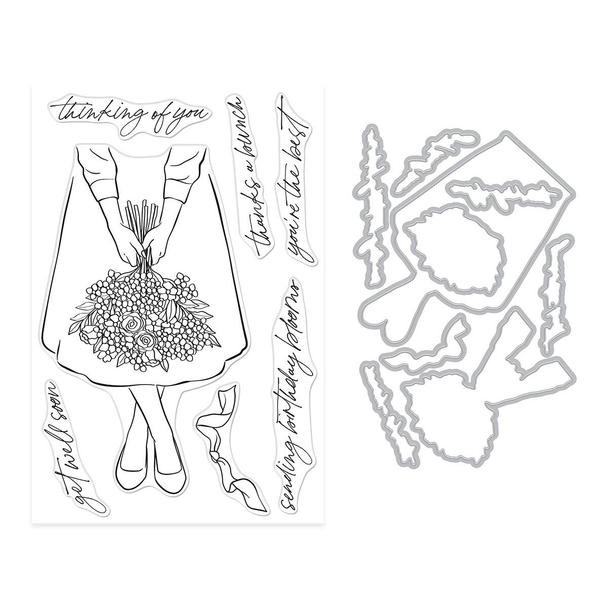 Hero Arts Summer Bouquet Stamp & Cut Set from the Seaside Blooms Collection - CraftSource Market: Craft Supplies & Kits Papercraft > Stamps > Photopolymer Stamps