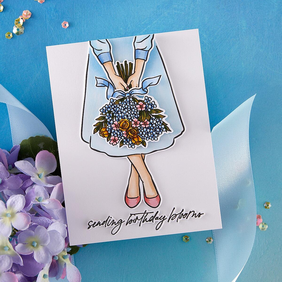 Hero Arts Summer Bouquet Stamp & Cut Set from the Seaside Blooms Collection - CraftSource Market: Craft Supplies & Kits Papercraft > Stamps > Photopolymer Stamps
