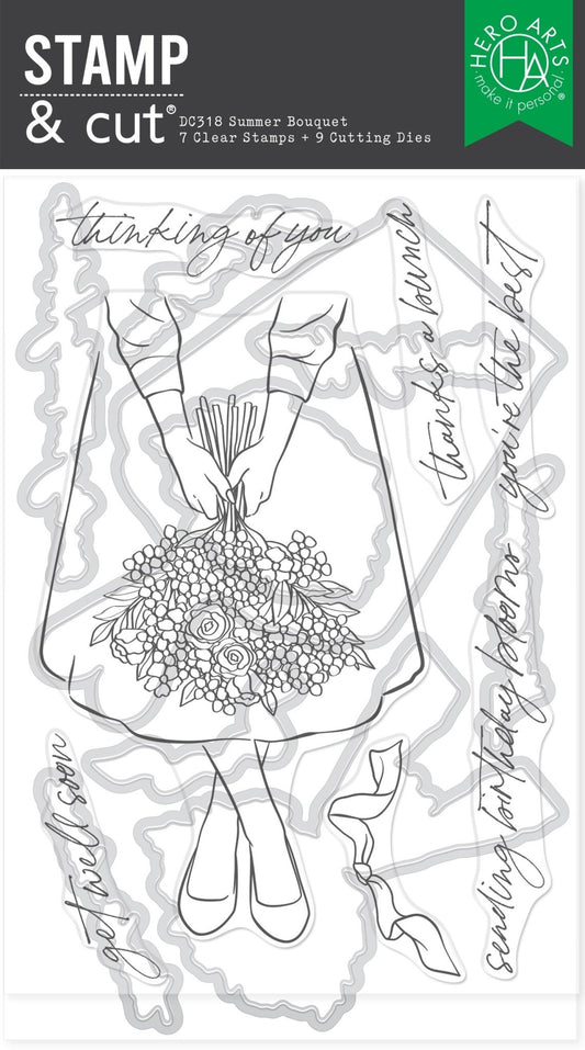 Hero Arts Summer Bouquet Stamp & Cut Set from the Seaside Blooms Collection - CraftSource Market: Craft Supplies & Kits Papercraft > Stamps > Photopolymer Stamps