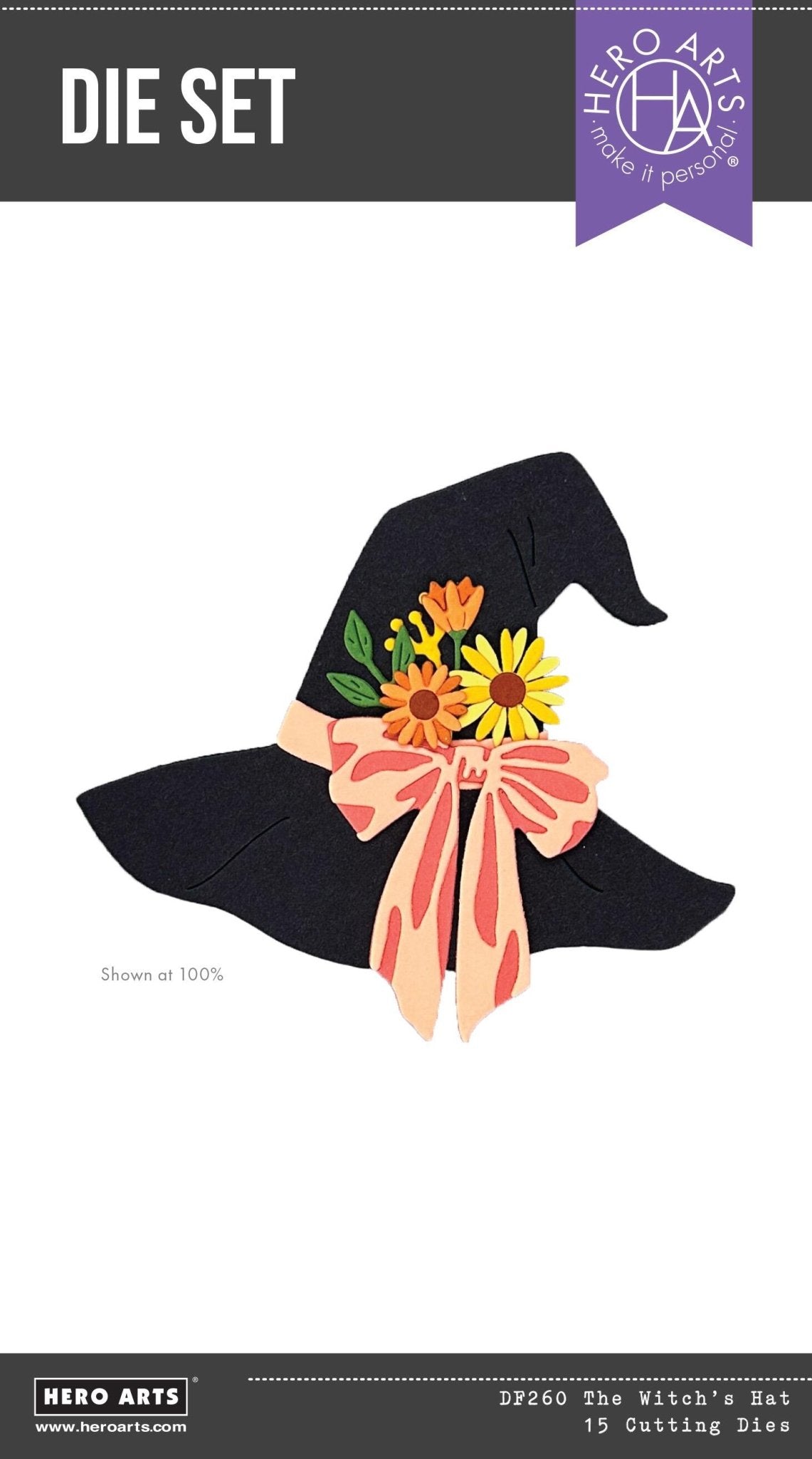 Hero Arts The Witch's Hat Etched Dies from the Hocus Pocus Collection - CraftSource Market: Craft Supplies & Kits Papercraft > Dies > Metal Cutting Dies