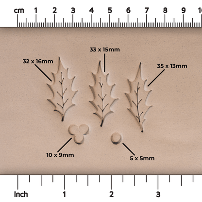 Holly Leaf & Berry Stamps - 3 Sizes