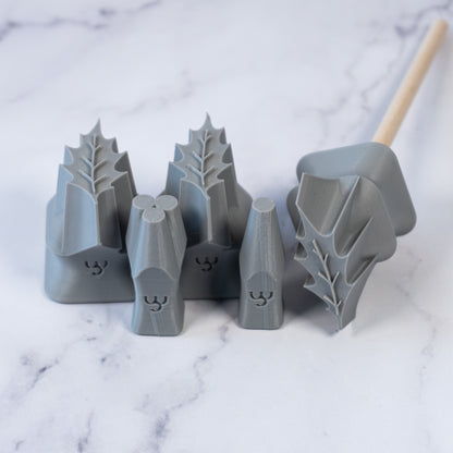 Holly Leaf & Berry Stamps - 3 Sizes