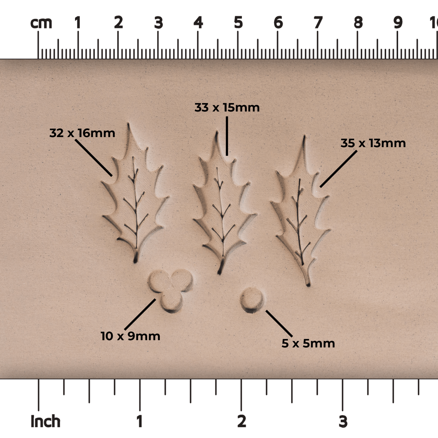 Holly Leaf & Berry Stamps - 3 Sizes - CraftSource Market: Craft Supplies & Kits Stamps