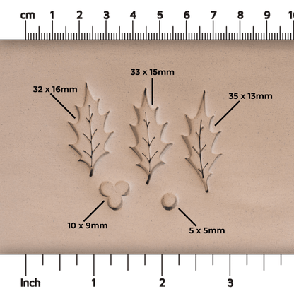 Holly Leaf & Berry Stamps - 3 Sizes - CraftSource Market: Craft Supplies & Kits Stamps
