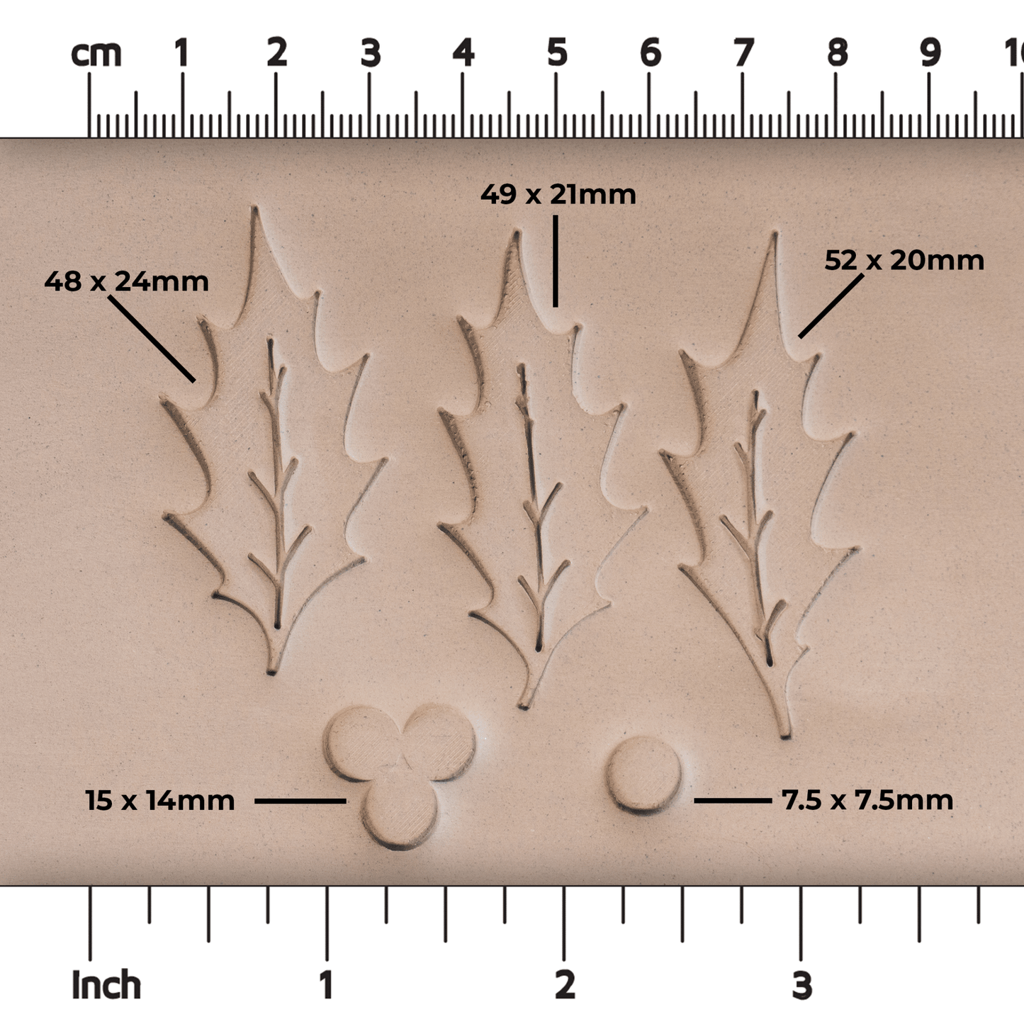Holly Leaf & Berry Stamps - 3 Sizes - CraftSource Market: Craft Supplies & Kits Stamps