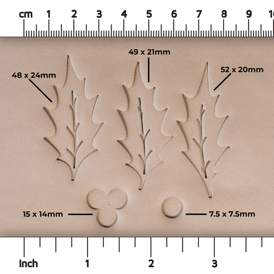 Holly Leaf & Berry Stamps - 3 Sizes - CraftSource Market: Craft Supplies & Kits Stamps