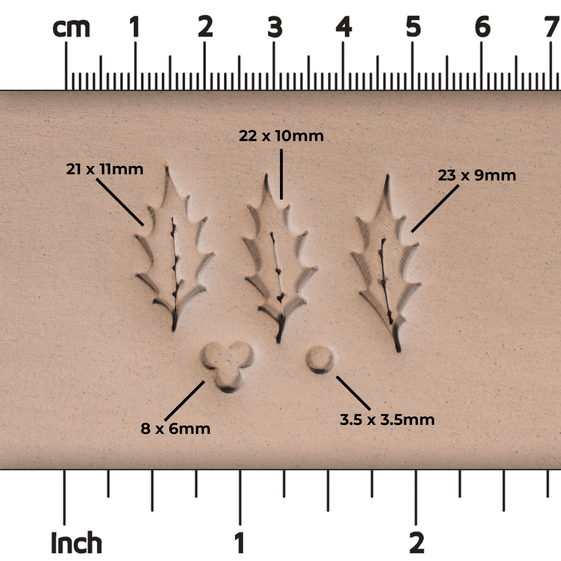 Holly Leaf & Berry Stamps - 3 Sizes - CraftSource Market: Craft Supplies & Kits Stamps