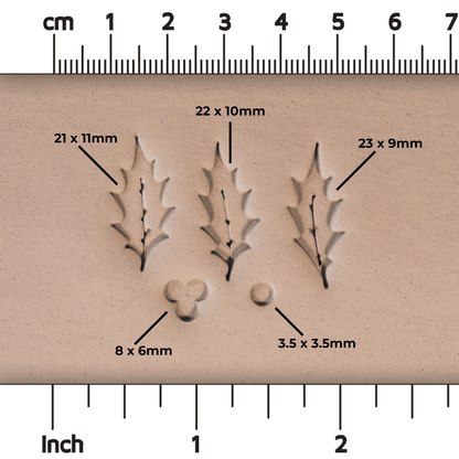 Holly Leaf & Berry Stamps - 3 Sizes - CraftSource Market: Craft Supplies & Kits Stamps