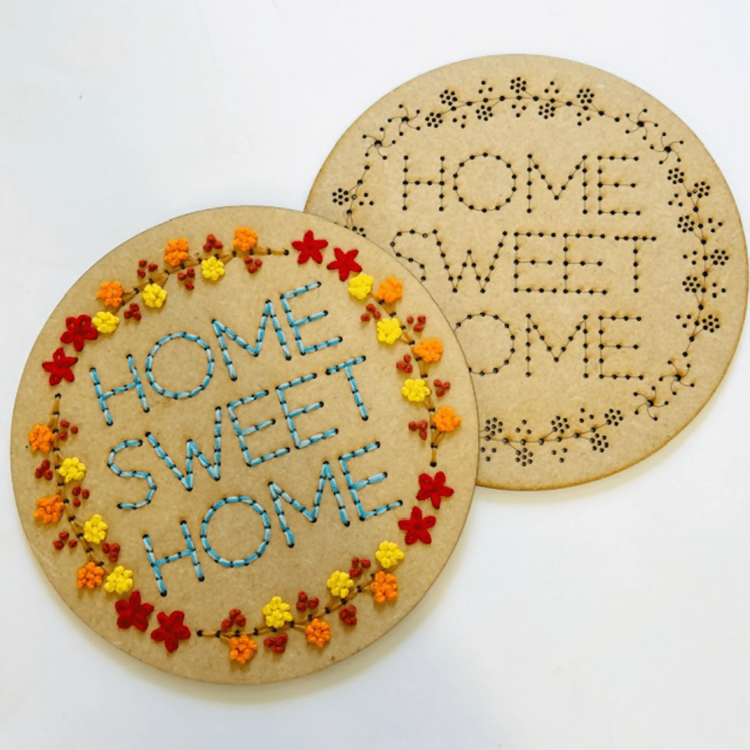 Home Sweet Home Embroidery Kit - CraftSource Market: Craft Supplies & Kits Embroidery