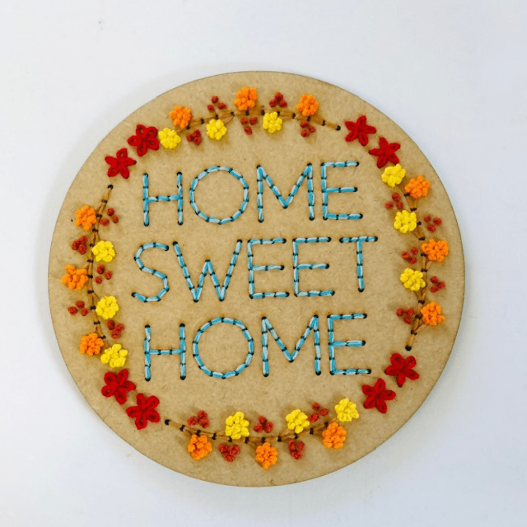 Home Sweet Home Embroidery Kit - CraftSource Market: Craft Supplies & Kits Embroidery