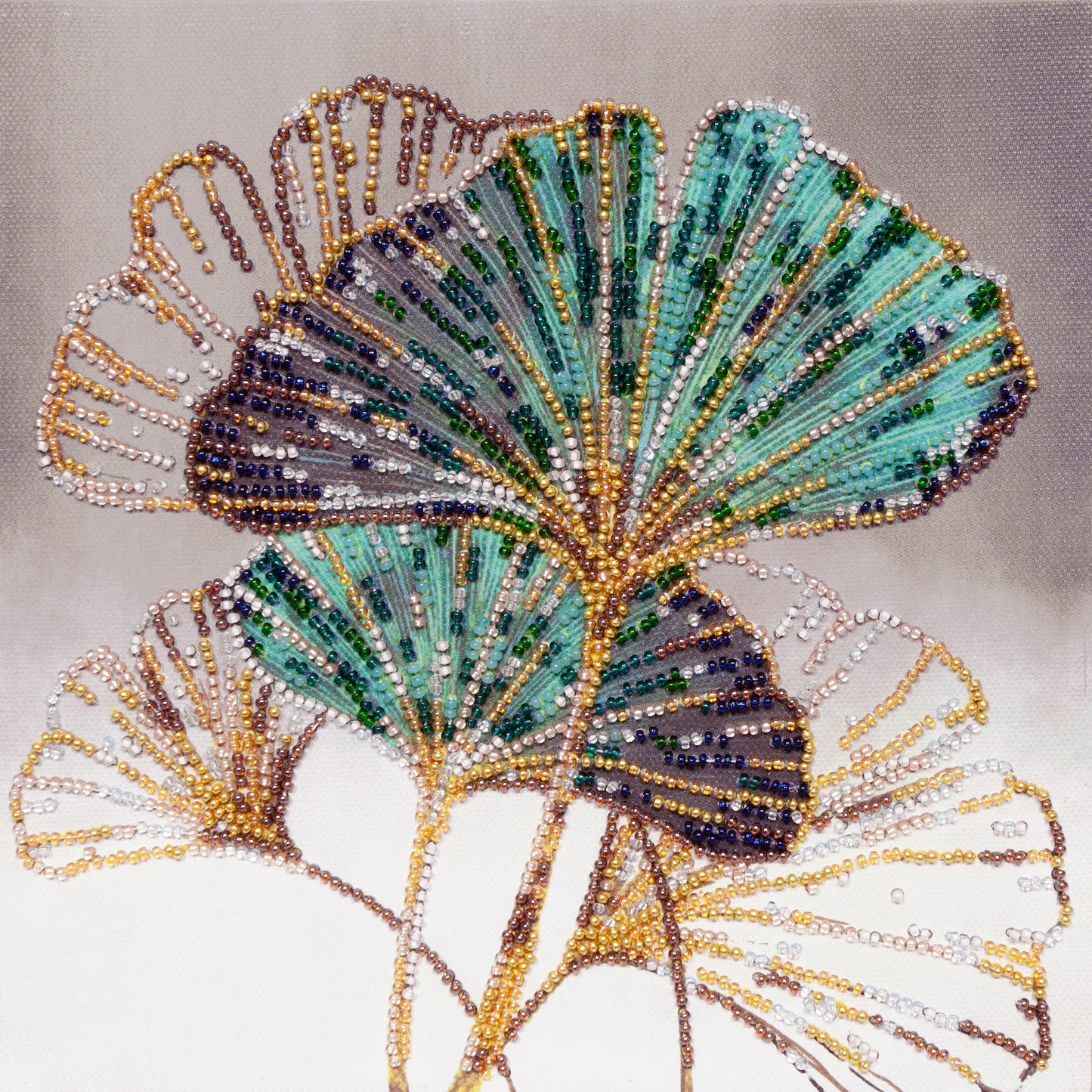 Abris Art Emerald Leaves Beaded Embroidery Kit
