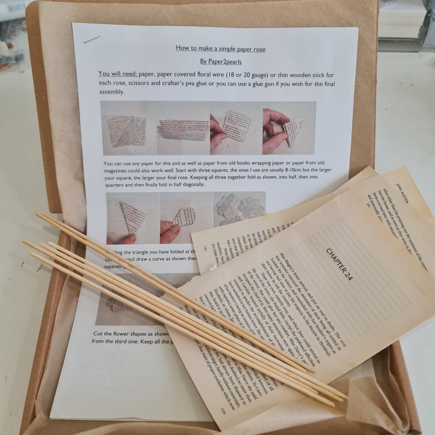 Origami Paper Rose Kit