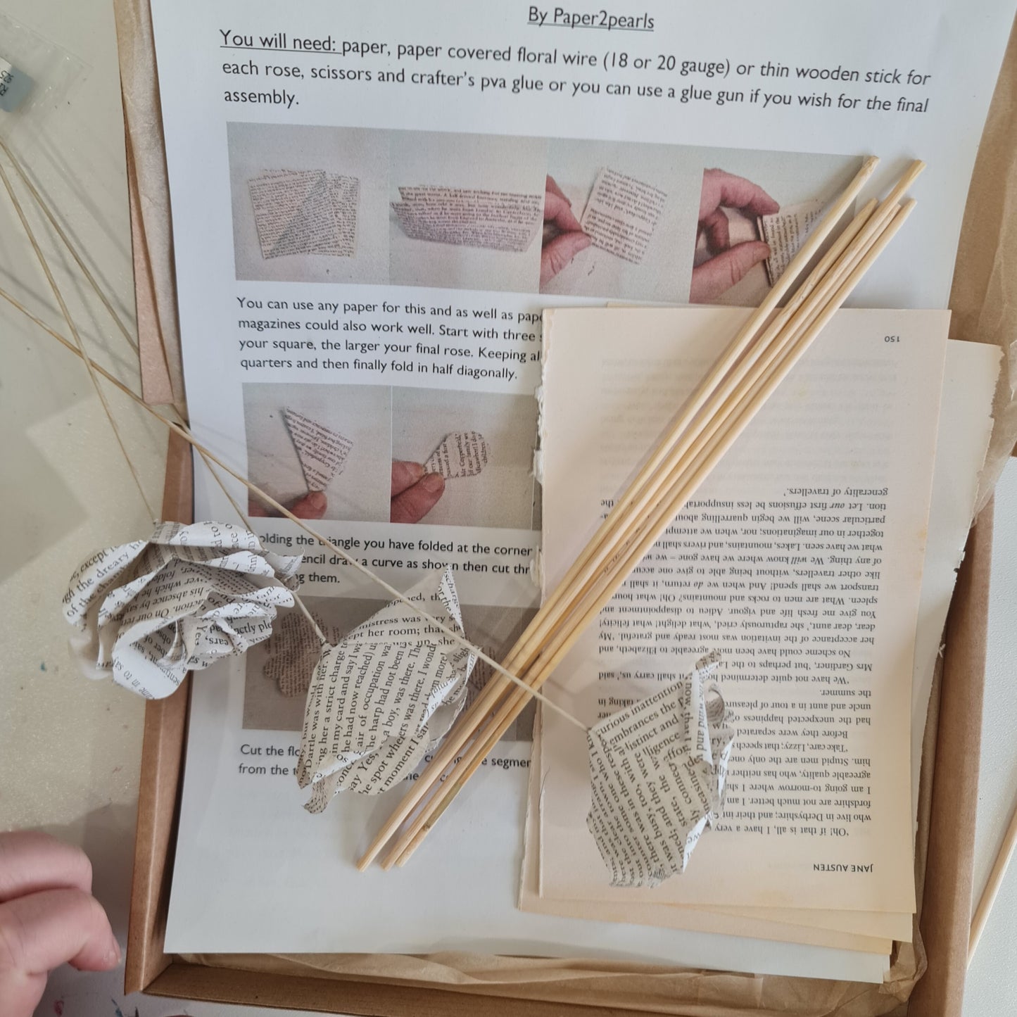 Origami Paper Rose Kit