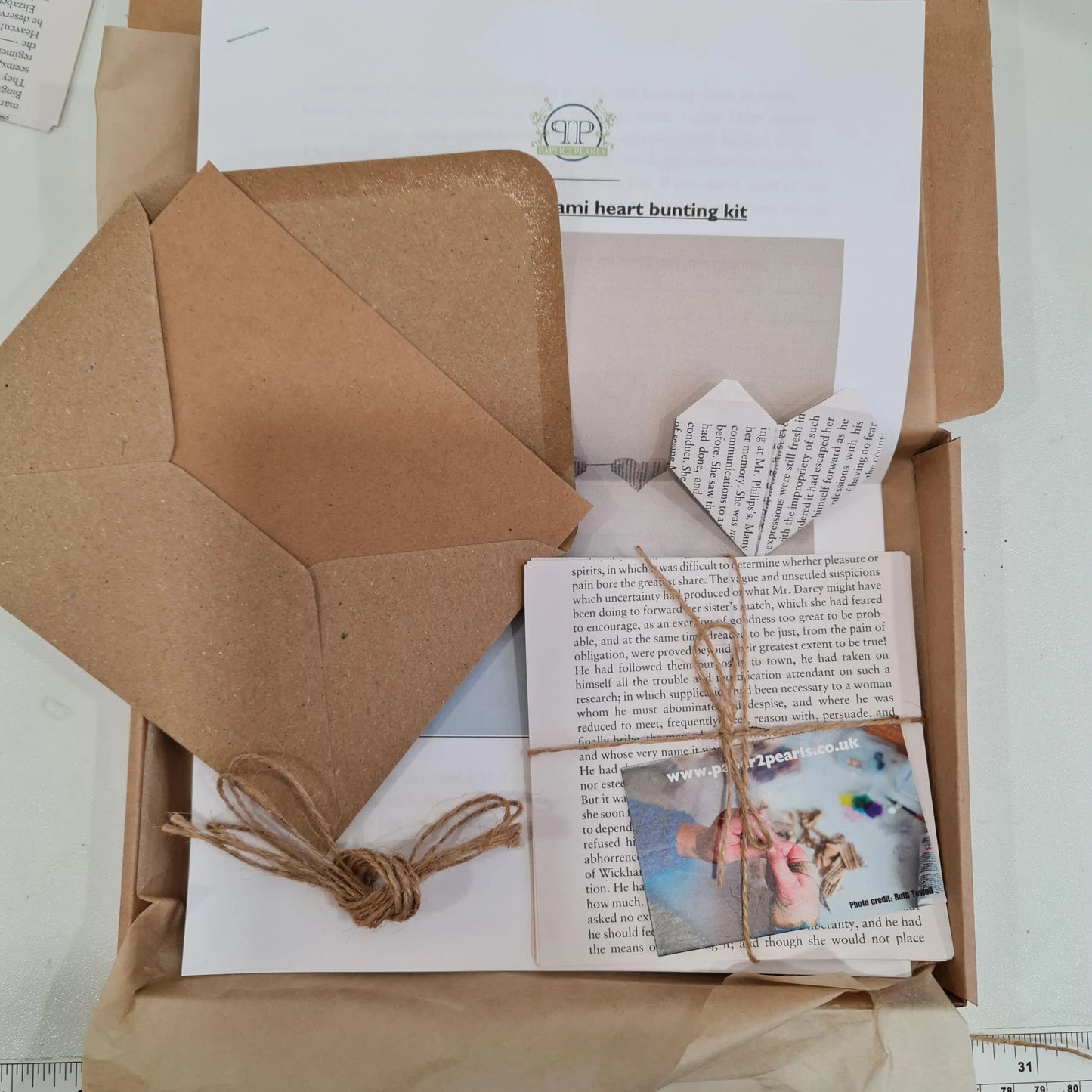 String of Recycled Paper Heart Bunting Kit