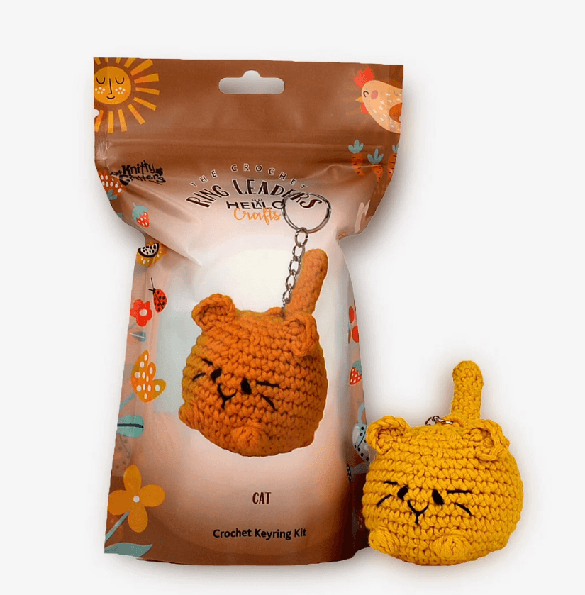 Knitty Critters Ring Leaders - Cat Crochet Keyring Kit - CraftSource Market: Craft Supplies & Kits Crochet