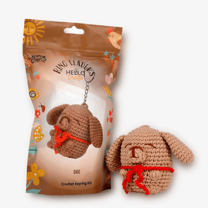 Knitty Critters Ring Leaders - Dog Crochet Keyring Kit - CraftSource Market: Craft Supplies & Kits Crochet