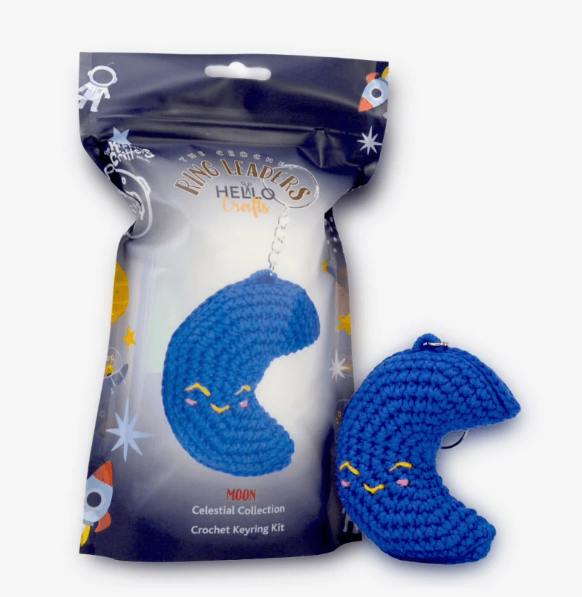 Knitty Critters Ring Leaders - Moon Crochet Keyring Kit - CraftSource Market: Craft Supplies & Kits Crochet