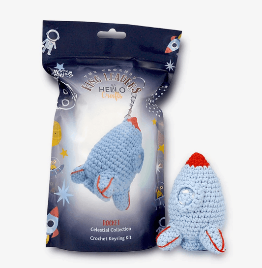 Knitty Critters Ring Leaders - Rocketship Crochet Keyring Kit - CraftSource Market: Craft Supplies & Kits Crochet