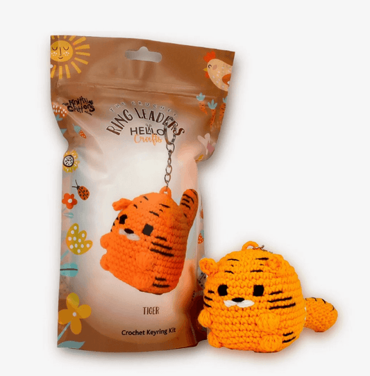 Knitty Critters Ring Leaders - Tiger Crochet Keyring Kit - CraftSource Market: Craft Supplies & Kits Crochet
