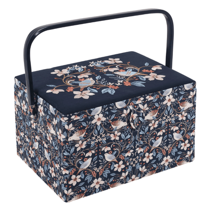 Large Embroidered Blossom Birds Sewing Box - CraftSource Market: Craft Supplies & Kits Craft Storage