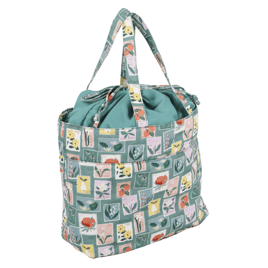 Large Embroidered Stamps Drawstring Craft Bag - CraftSource Market: Craft Supplies & Kits Craft Storage