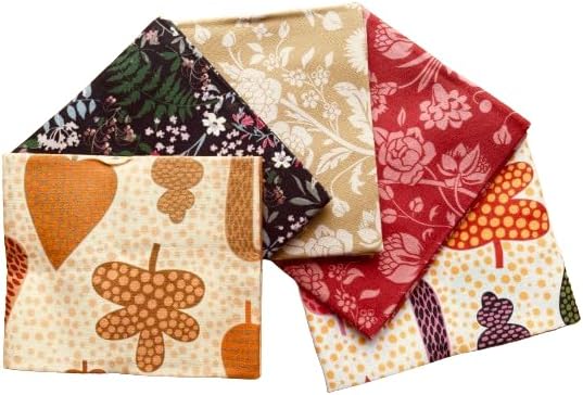 Set of fabric swatches with various patterns on a white background