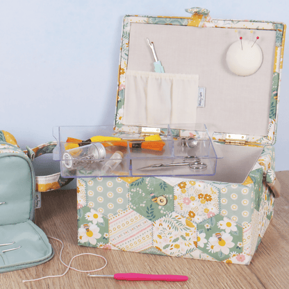 Medium Patchwork Bee Sewing Box - CraftSource Market: Craft Supplies & Kits Craft Storage