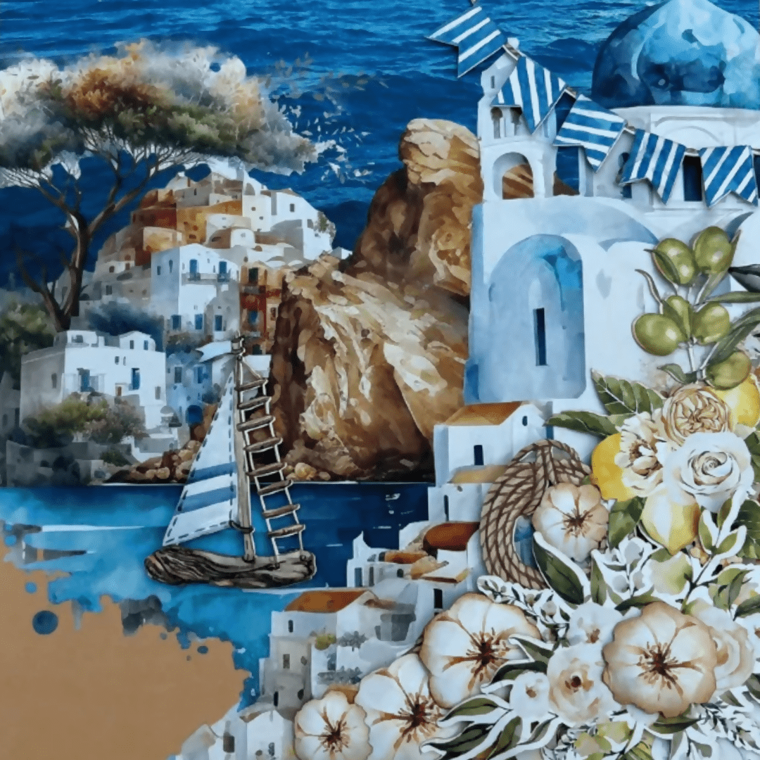Mintay Mediterranean Heaven All - in - One Scrapbooking Kit - CraftSource Market: Craft Supplies & Kits Scrapbooking