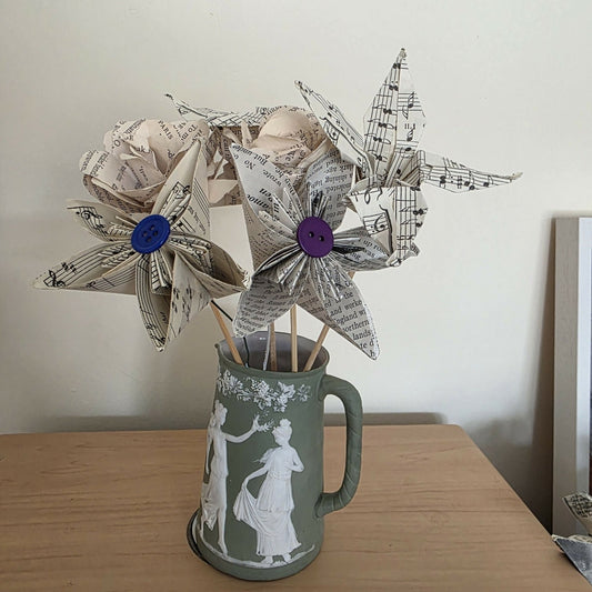 Origami Flower Making Kit with Vintage Paper - CraftSource Market: Craft Supplies & Kits Papercraft > Origami Kits > Beginner
