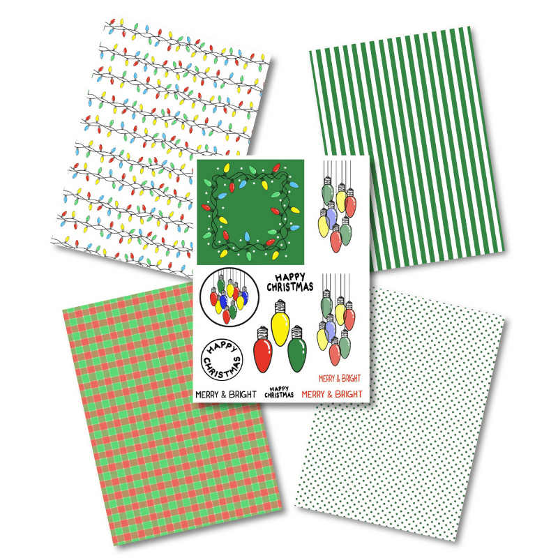 Patterned Paper - Christmas Lights - CraftSource Market: Craft Supplies & Kits Paper