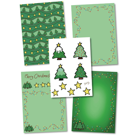Patterned Paper - Christmas Trees - CraftSource Market: Craft Supplies & Kits Paper