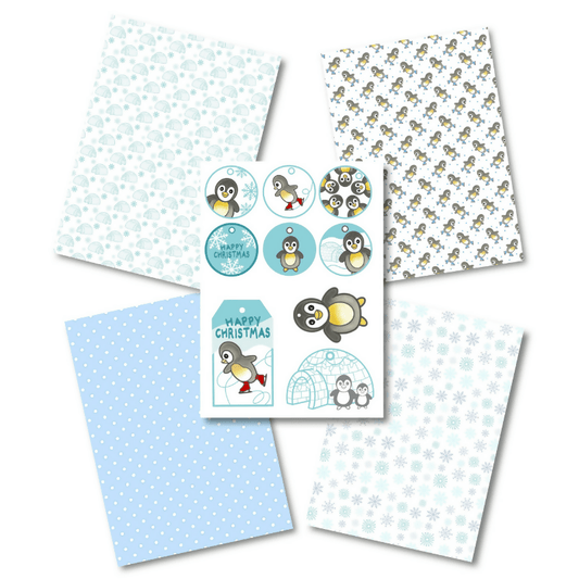 Patterned Paper - Penguin Gift Tags - CraftSource Market: Craft Supplies & Kits Paper