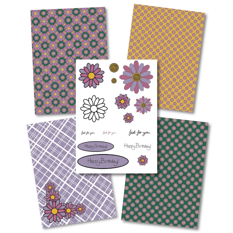 Patterned Papers - Flower Power - CraftSource Market: Craft Supplies & Kits Paper