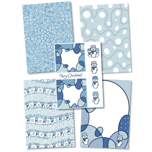 Patterned Papers - Snowman Design - CraftSource Market: Craft Supplies & Kits Paper