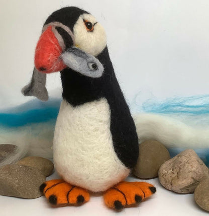 Pebbles the Puffin Model Felting Kit - CraftSource Market: Craft Supplies & Kits