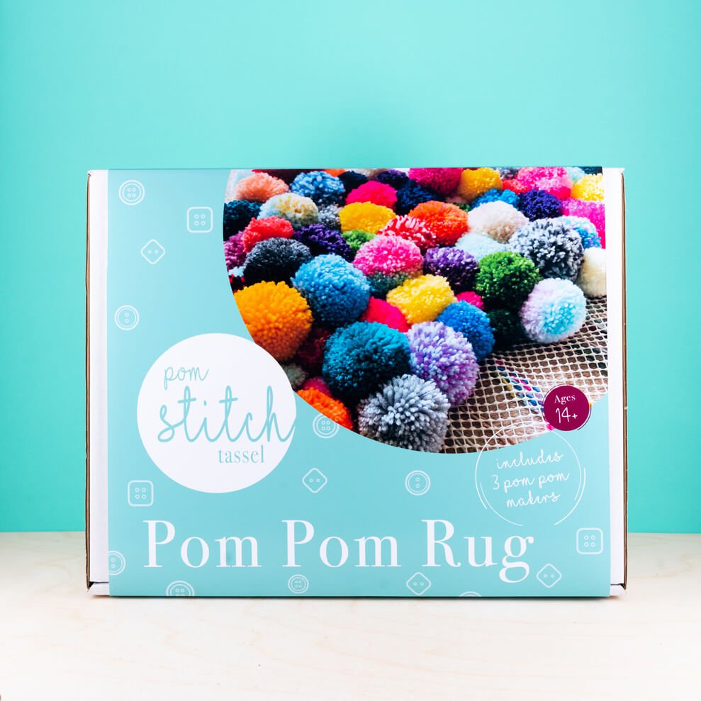 Pom Pom Rug Craft Kit - CraftSource Market: Craft Supplies & Kits Yarn Craft Kit