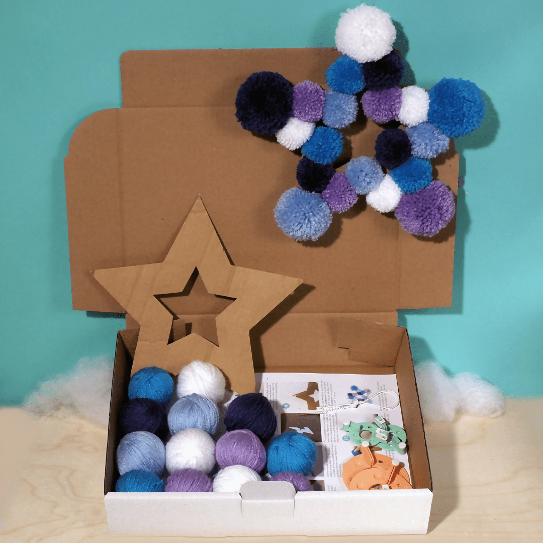 Pom Pom Star Wreath - CraftSource Market: Craft Supplies & Kits Yarn Craft Kit