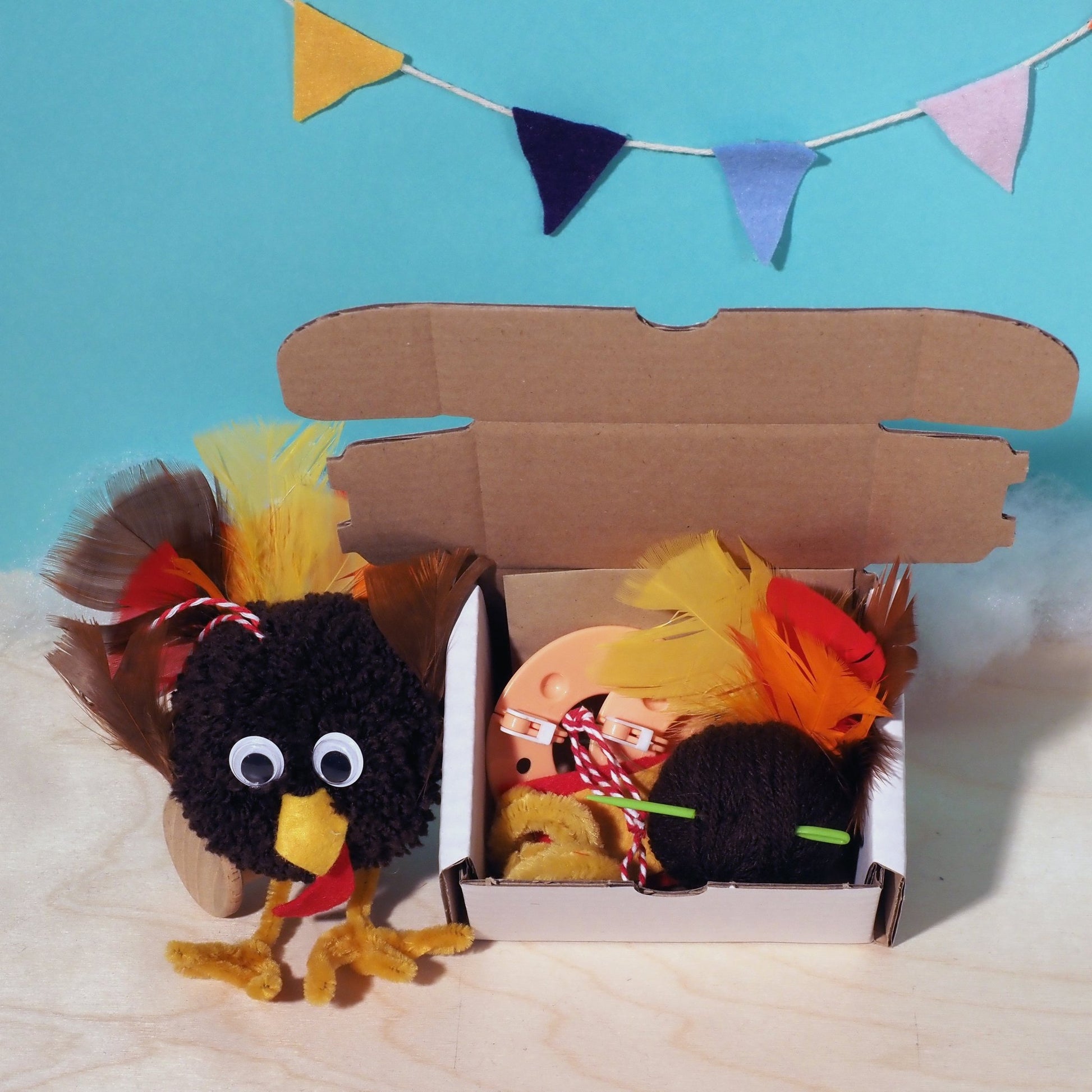 Pom Pom Turkey Craft Kit - CraftSource Market: Craft Supplies & Kits Yarn Craft Kit