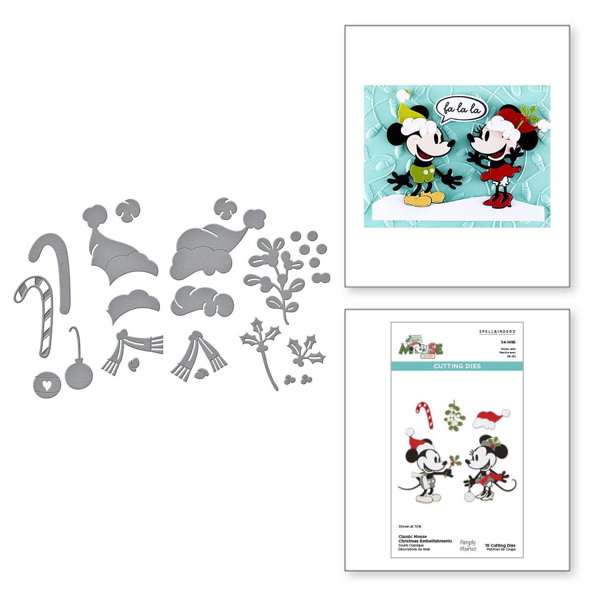 The Classic Mouse Christmas Embellishments Etched Dies set.
