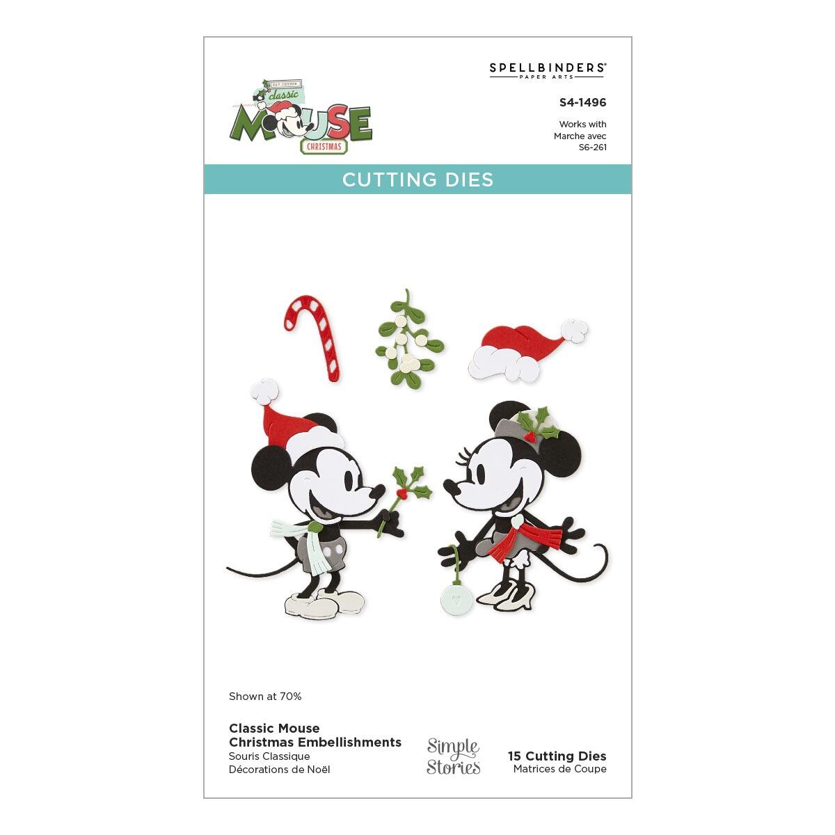 The Classic Mouse Christmas Embellishments Etched Dies set.