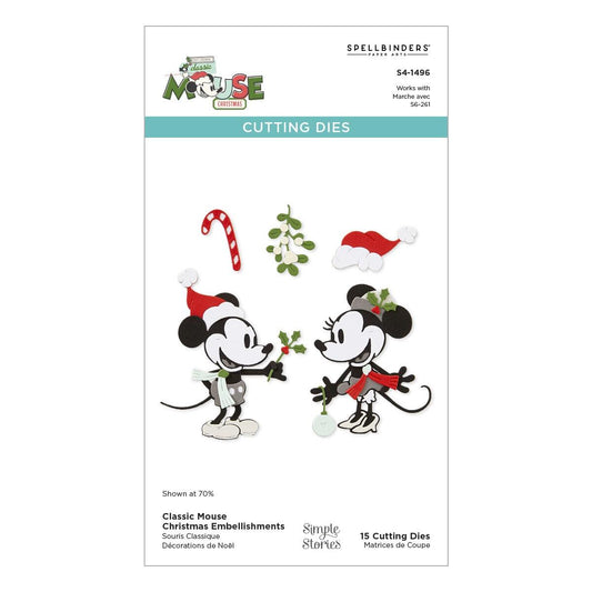 The Classic Mouse Christmas Embellishments Etched Dies set.