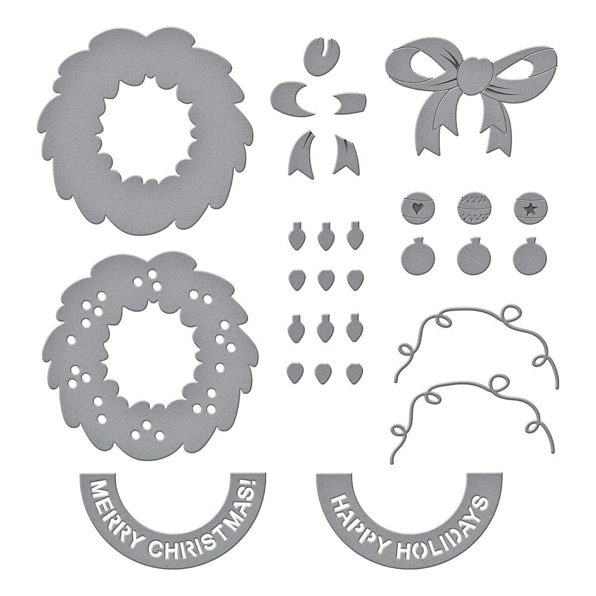 The Classic Mouse Holiday Wreath Etched Dies set.