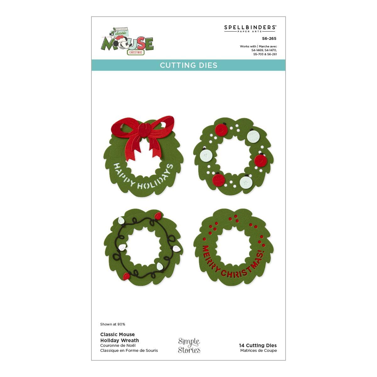 The Classic Mouse Holiday Wreath Etched Dies set.