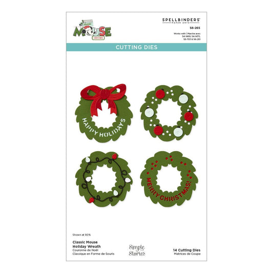 The Classic Mouse Holiday Wreath Etched Dies set.