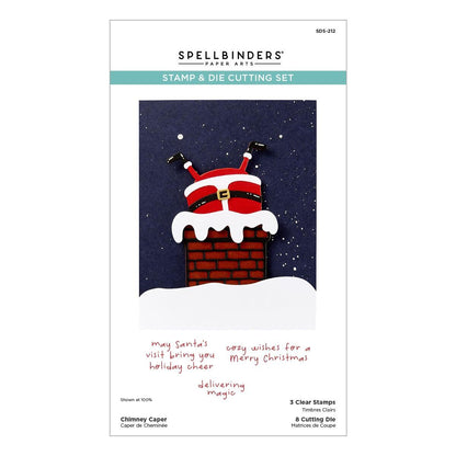 Spellbinders Stamp & Die Cutting Set packaging with Santa Claus design on a chimney.