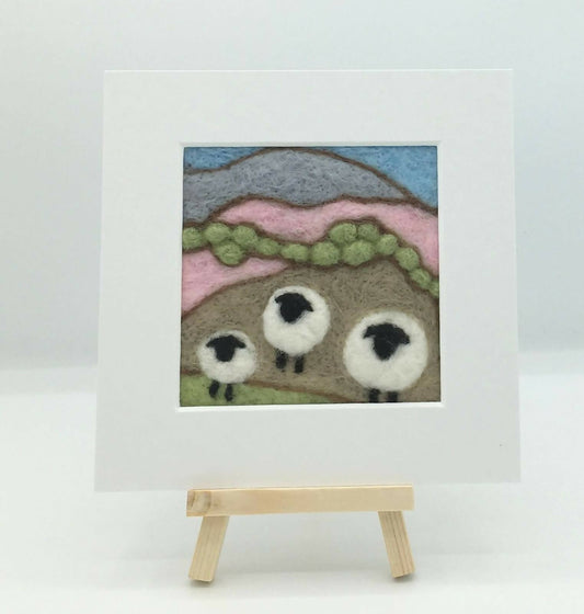 Sheep Scene Mini Felted Picture Kit - CraftSource Market: Craft Supplies & Kits