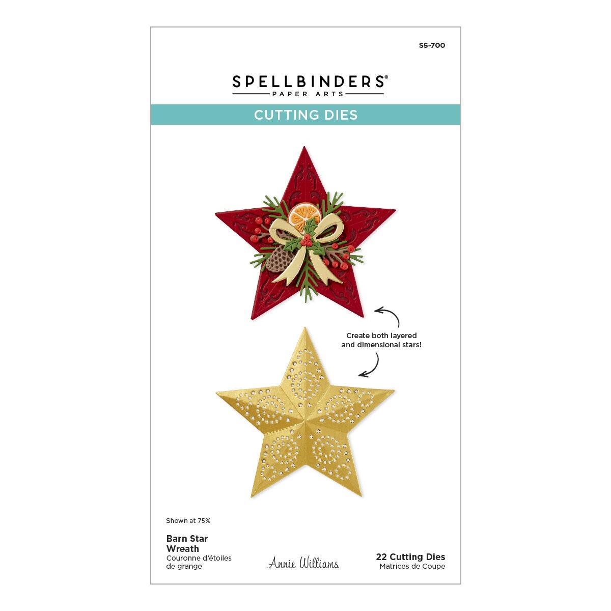 Spellbinders Barn Star Wreath Die Set - CraftSource Market: Craft Supplies & Kits Spellbinders > Dies > Christmas > Craft Die Set