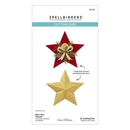 Spellbinders Barn Star Wreath Die Set - CraftSource Market: Craft Supplies & Kits Spellbinders > Dies > Christmas > Craft Die Set