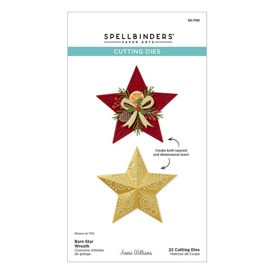 Spellbinders Barn Star Wreath Die Set - CraftSource Market: Craft Supplies & Kits Spellbinders > Dies > Christmas > Craft Die Set