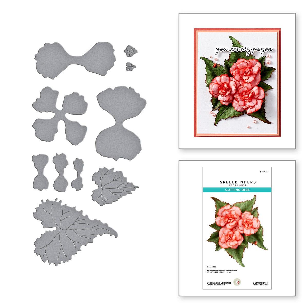 Spellbinders Begonia and Ladybugs Die Set - CraftSource Market: Craft Supplies & Kits Spellbinders > Dies > Summer > Craft Die Set